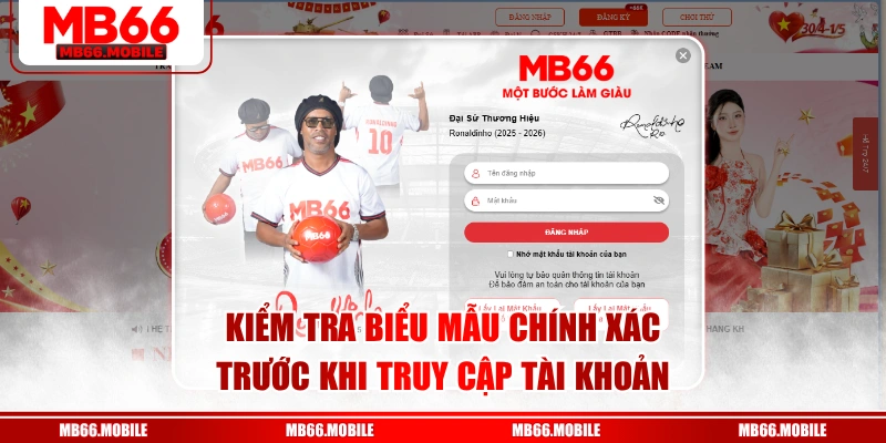 Kiểm tra biểu mẫu chính xác trước khi truy cập tài khoản